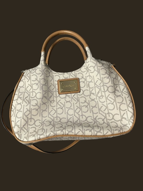 🌻 Calvin Klein Monogram Shopper Top Handle Bag #808 - Picture 2 of 11